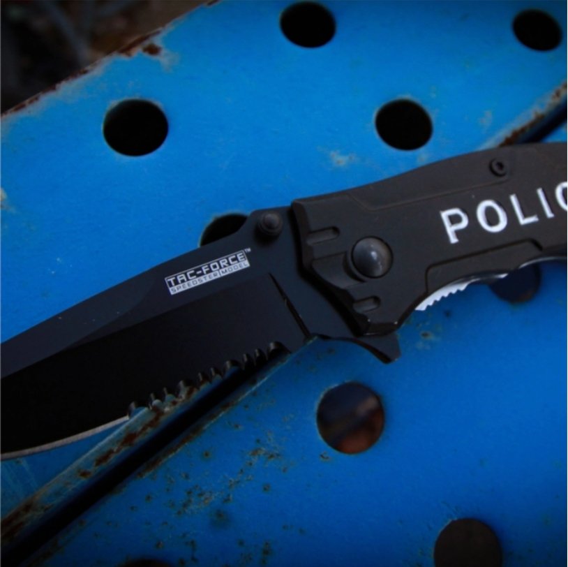 Back the Blue | Tac Force - AO Rescue Knife - Tac Force at Uppercut Tactical